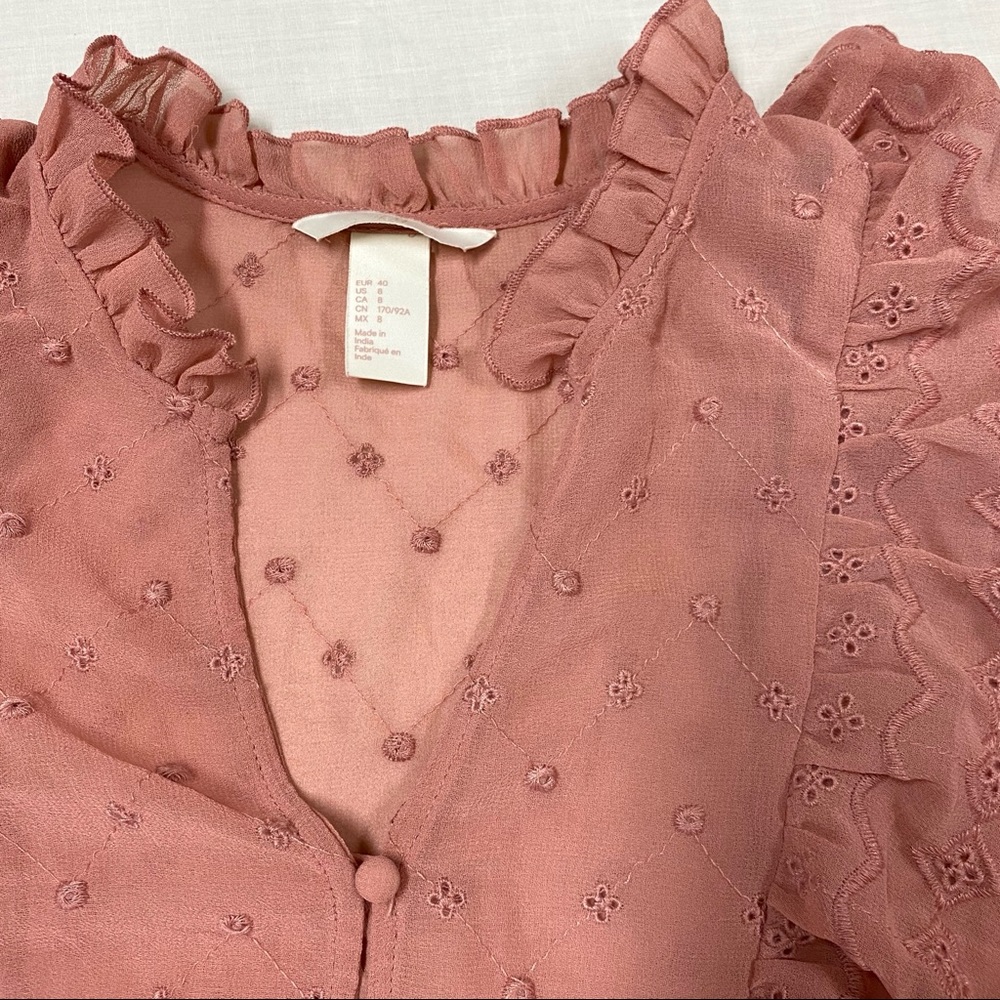 H&M Pink Ruffle Blouse - Picture 2 of 2